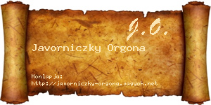 Javorniczky Orgona névjegykártya